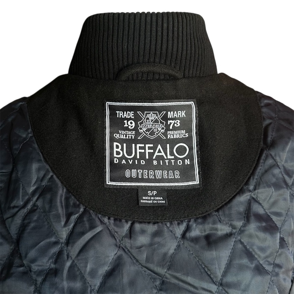 Buffalo David Bitton Wool Blend Black Military Jacket Heavy Duty Small Men’s - Picture 2 of 16